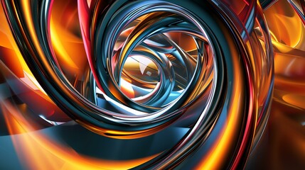 3D rendering of a colorful twisted shape. The image has a futuristic and abstract feel to it.