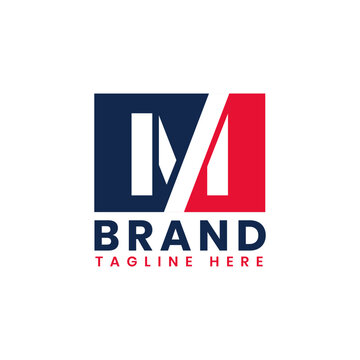 Patriotic M Logo Design, Alphabet M American Logo Template