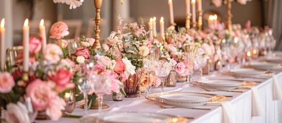 Wedding dining table in a close-up shot.