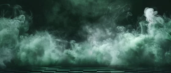 Foto op Canvas A beautiful and realistic smoke cloud with an overlay effect on a transparent background. Realistic haze of atmospheric steam or condensation on the floor. Modern illustration of smoky mist or toxic © Mark