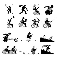 Fototapeta na wymiar icon symbol athlete sport disability, 