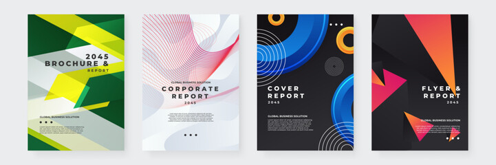 Colorful vector minimalist design geometric corporate brochure for annual report, magazine, poster, corporate, corporate presentation, portfolio, flyer, layout template