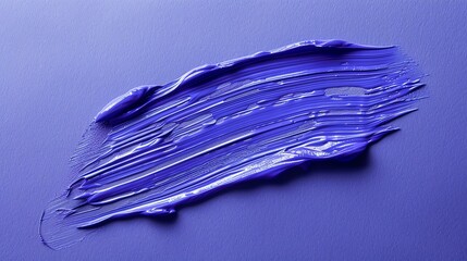 Abstract acrylic violet blue brush stroke isolated on white background.