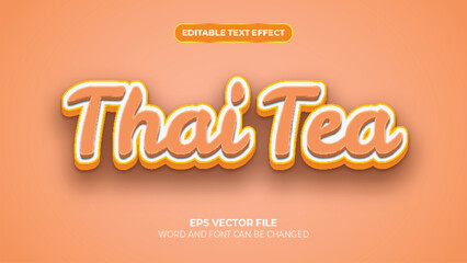 Thai tea editable text effect template