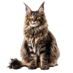 Maine Coon cat on a transparent background