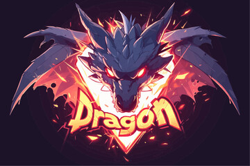 Dark Dragon: Vector Logo Design with Dragon Script