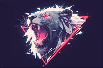 Dark Majesty: Lion Vector Logo Symbolizing Power