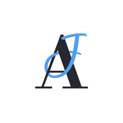 AJ Letter Logo Concept. Creative Minimal Monogram A and J Logo Template. Universal Premium Logotype