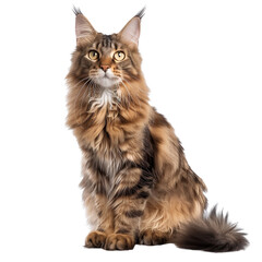 Maine Coon cat on a transparent background