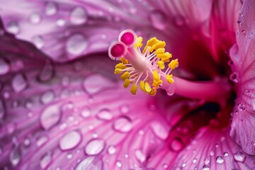 Close-Up of Flower with Raindrops, Macro Photography