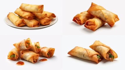 Spring Rolls Isolated on Transparent Background