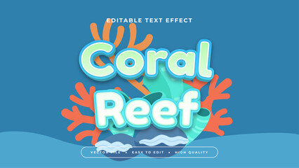 Colorful coral reef 3d editable text effect - font style