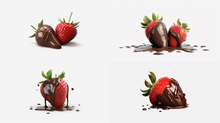 Strawberry Dipped in Chocolate Set