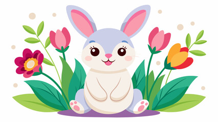 cute-happy-easter-bunny-with-flowers--tulips--clip