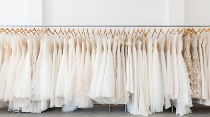 wardrobe with clothes. wedding dress. Generative AI