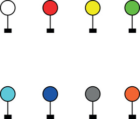 set of colorful bubbles