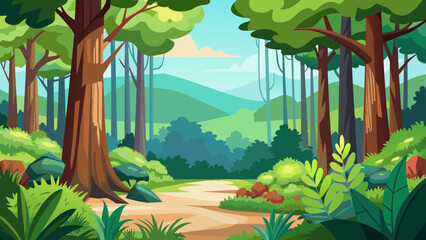 cartoon-forest-vector-art vector illustration 