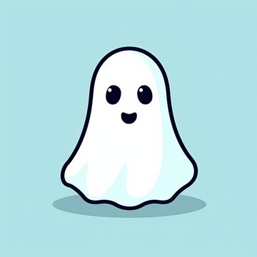 cute gost isolated on colorful background
