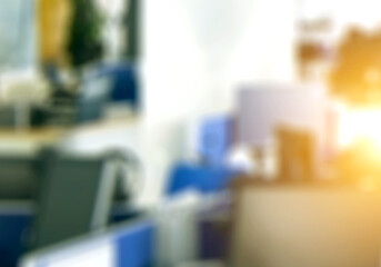 Abstract blur interior of corporate office hotel and hospital lobby