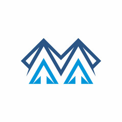 letter m simple logo icon