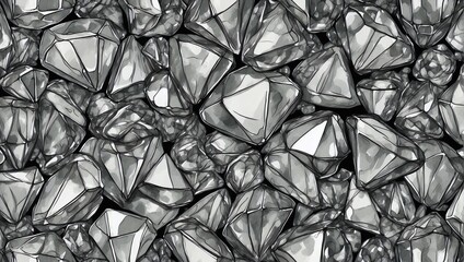 Abstract, black and white diamond wallpaper drawing - obrazy, fototapety, plakaty