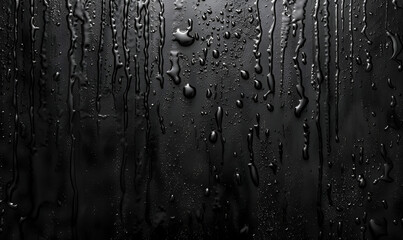 Rain Effect, dark black background with fog, lightened from top, Part of series, photo, Heavy rain falling down on ground against dark background, Generative Ai - obrazy, fototapety, plakaty