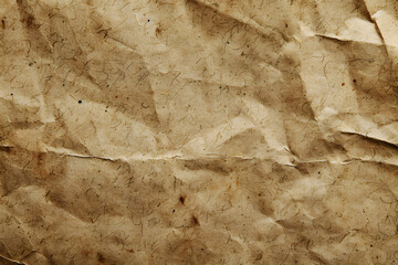 Textured Natural Craft Paper Background With Creases and Folds