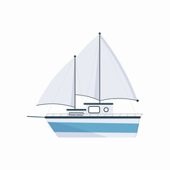 Set of sea ships, shipping boats, sailing boats, ocean ships, yachts, sailing boats, cargo ships, water transport, vector illustration