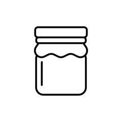 Jam jar outline icons, minimalist vector illustration ,simple transparent graphic element .Isolated on white background