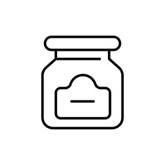 Jam jar outline icons, minimalist vector illustration ,simple transparent graphic element .Isolated on white background