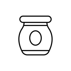 Jam jar outline icons, minimalist vector illustration ,simple transparent graphic element .Isolated on white background