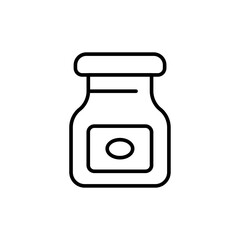 Jam jar outline icons, minimalist vector illustration ,simple transparent graphic element .Isolated on white background