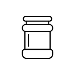 Jam jar outline icons, minimalist vector illustration ,simple transparent graphic element .Isolated on white background