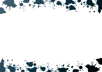 墨の垂れたような枠