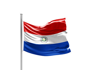 National Flag of Paraguay. Flag isolated on white background with clipping path. - obrazy, fototapety, plakaty