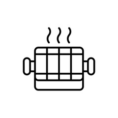 Grill outline icons, minimalist vector illustration ,simple transparent graphic element .Isolated on white background