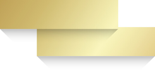 Gold paper rectangle and shadow, banners, label