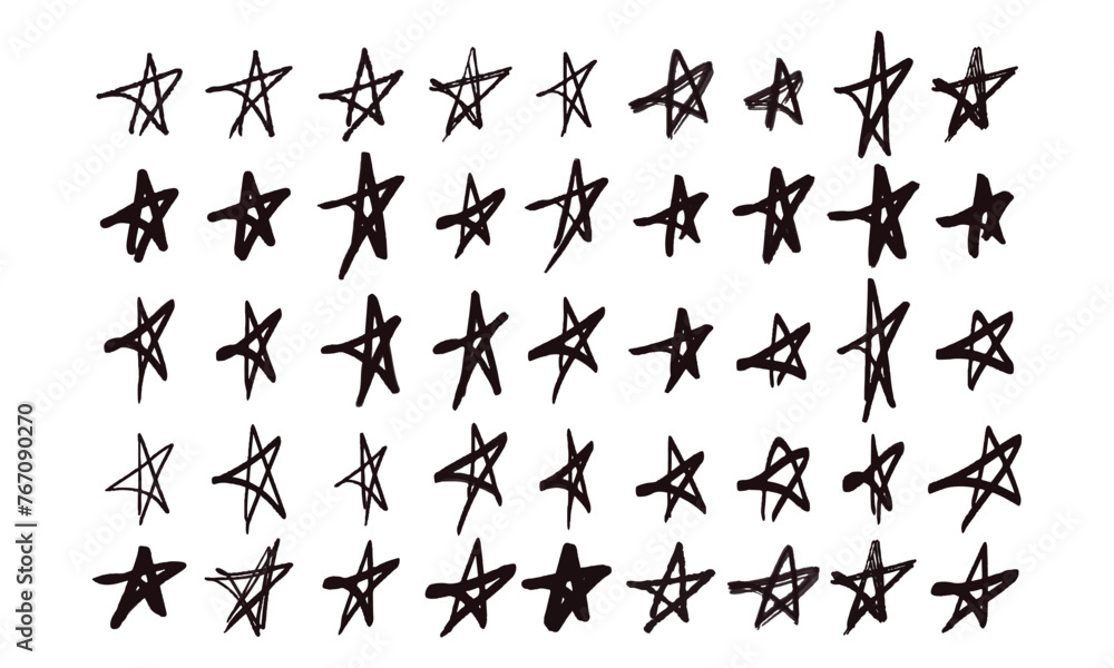 Poster strikethroughs and scribbles. 45 randomly drawn squiggles and doodles. vector set of handwritten sta