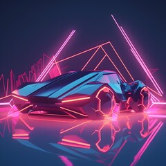 Futuristic Neon Lowpoly: A Vision of Tridimensional Illuminated Geometry