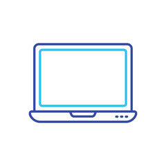 Blue Line Laptop vector icon