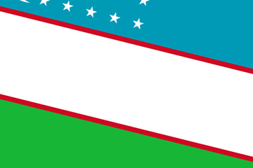 Uzbekistan flag - rectangular cutout of rotated vector flag.
