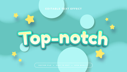 Green and yellow top notch 3d editable text effect - font style