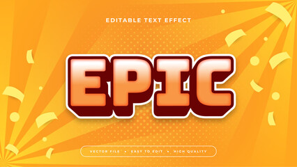 Orange yellow and brown epic 3d editable text effect - font style
