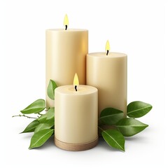 Beautiful Fragrant Candles isolated on white background
