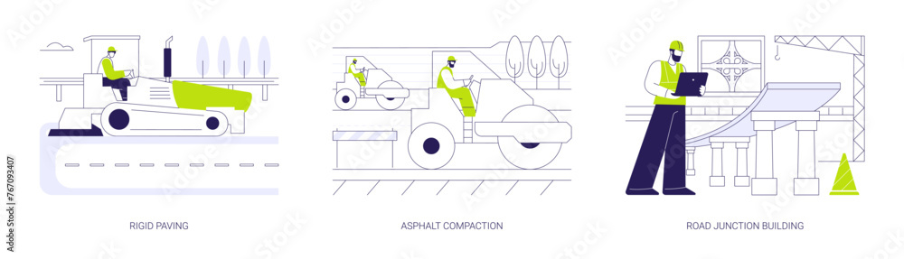 Poster infrastructure building abstract concept vector illustrations.