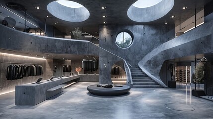 Futuristic Minimalistic Interior Concrete House
