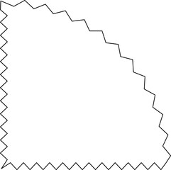 Zig zag wavy edge geometric shape. Elements for decoration