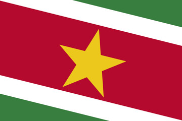 Suriname flag - rectangular cutout of rotated vector flag.