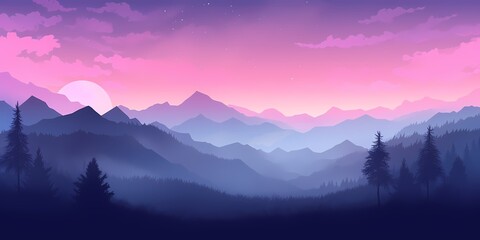A mesmerizing twilight gradient background, fading from gentle lavender to deep plum, inviting contemplation and creativity. - obrazy, fototapety, plakaty
