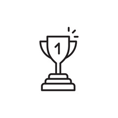 Cup vector icon. First place cup sign. Reward victory cup symbol. Goblet icon. Ceremony contest cup icon. UX UI icon